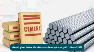 39590 جنيهًا.. ارتفاع جديد في أسعار حديد «عز» والأسمنت صباح الأربعاء